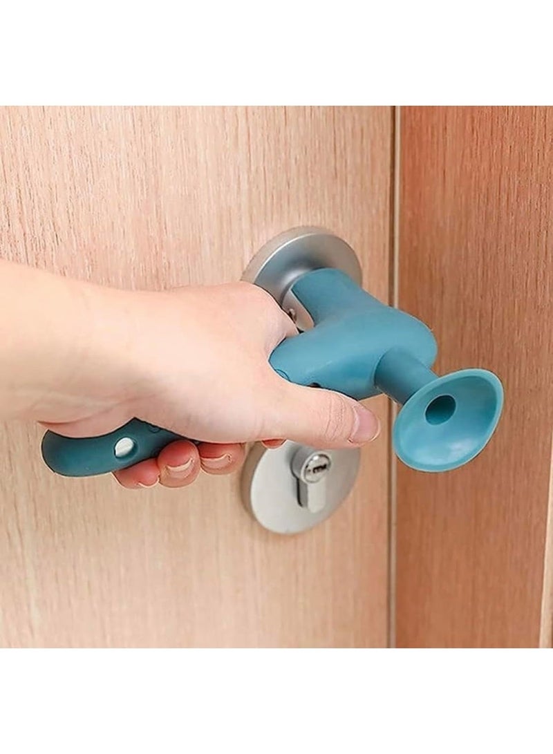 هابي هوم 2 قطعتين من سدادة الباب المصنوعة من السيليكون المضادة للتصادم بقاعدة لاصقة قوية – واقي للجدران يمنع اصطدام الباب ويحمي الطلاء من الخدوش، مانع انزلاق لتثبيت الباب مفتوحًا، تصميم مرن ومتین للاستخدام المنزلي والمكتبي - Image 2